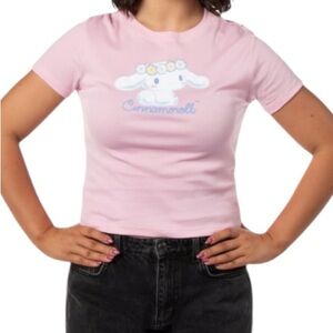Hello Kitty and Friends Cinnamoroll Women's Flower Crown Adult Junior's Crop Top
